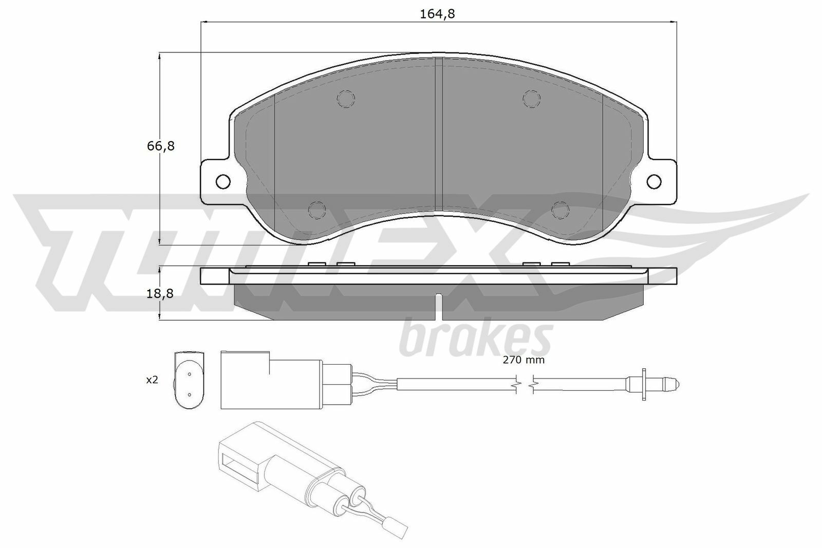 Sada brzdových destiček, kotoučová brzda TOMEX Brakes